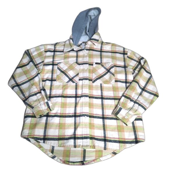 Wrangler Hooded Barn Jacket Plaid Western Size Small Sample - Picture 1 of 4